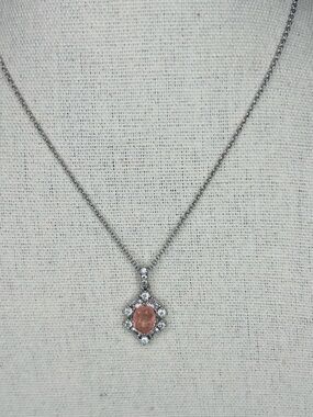 Bomb party peach topaz quartz infused Necklace RBP5708